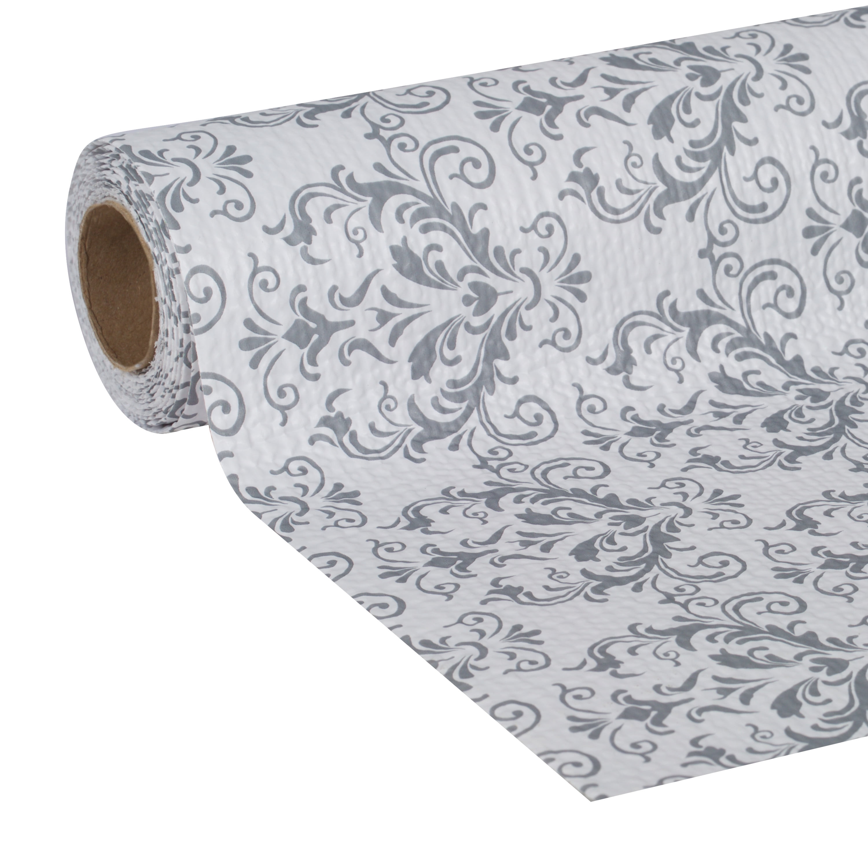 EasyLiner Smooth Top 20 in. x 6 ft. Shelf Liner, Gray Damask