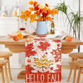 thumbnail image 4 of Fall Thanksgiving Table Runner, Maple Leaves Hello Fall Decorative Autumn Harvest Seasonal Holiday Table Runner Decoration for Farmhouse Kitchen Dinning Outdoor Home Party Decor 13x72in, 4 of 7