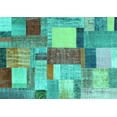 thumbnail image 1 of Ahgly Company Machine Washable Indoor Rectangle Patchwork Turquoise Blue Transitional Area Rugs, 3' x 5', 1 of 4