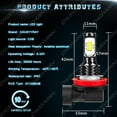 thumbnail image 2 of 2Pcs H11 LED Headlight Bulbs Low Beam 6000K White Kit for Jeep Compass 2011-2019, 2 of 9