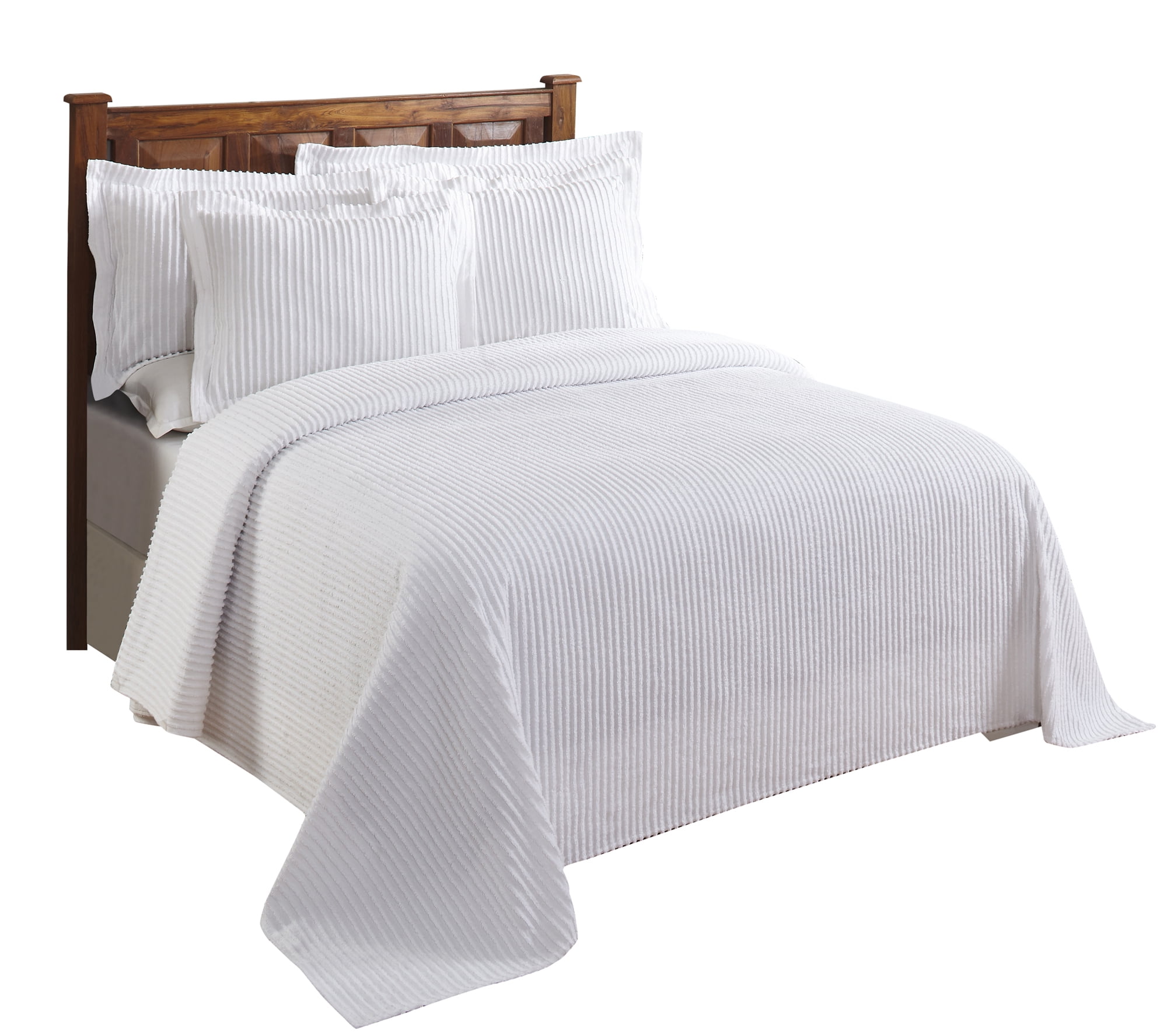Better Trends Jullian Solid Pattern 100 Cotton Queen Bedspread Set