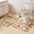 thumbnail image 4 of Forest Animal Bathroom Rugs Set Vintage Forest Elephant Lion Animal Orange Non Slip Absorbent Soft Bath Mats 3 Piece Set with Bathroom Rug, U-Shaped Floor Mat, Toilet Seat Cover Large Size, 4 of 9
