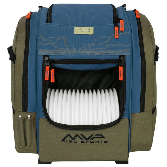 MVP James Conrad Voyager Backpack Disc Golf Bag (Olive/Blue)