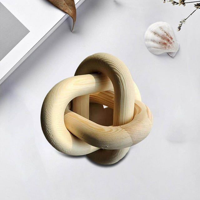 3 Link Chain Link Decor link decoration Decorative Wood Knot Hand Carved for Shelf Decoration Wood