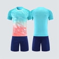 thumbnail image 6 of Qingpeng Kids Sports Training Short Sleeve Crew Neck Graphic Top Elastic Waist Shorts Soccer Football Uniform Matching Outfit Set for Kids, 6 of 6