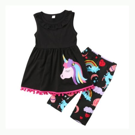 2pcs Licorne Deguisement Pour Enfants Bebe Fille Tenues Ensemble Gilet T Shirt Walmart Canada