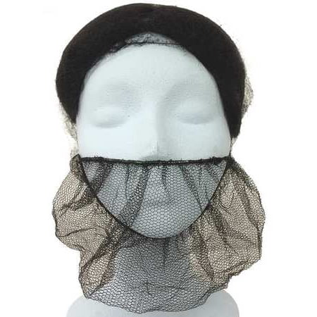 - KEYSTONE 112HPI-BROWN Beard Net,18in,Brown,Nylon,PK1000