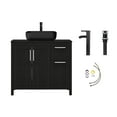 thumbnail image 6 of FULLWATT 36 Inches Bathroom Vanity in Black Finish with Square Ceramic Vessel Sink, Single Bathroom Vanity with Top, 2-Door Cabinet and 2 Drawers, 6 of 17