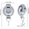 thumbnail image 4 of Suction Cup Hooks Heavy Duty Vacuum Suction Shower Hooks Glass Suction Cup Hooks Bathroom Robe Hooks Reusable, No Hole Punched, for Garland Decoration (4 Pack, Round Silver), 4 of 14