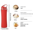 thumbnail image 3 of Insulated Water Bottle 20 OZ Stainless Steel Water Bottle with Straw Metal Water Bottle Double Wall Leakproof Keeps Drinks Hot and Cold (Red), 3 of 7