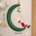 thumbnail image 3 of Outdoor Christmas Decorations Hangs Christmas Tree Hanging Ornaments Moon Design With Bell & Santa/Snowman/ Man Perfect For Winter New Year Ironwork Moon, 3 of 6