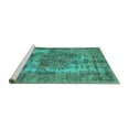 thumbnail image 2 of Ahgly Company Machine Washable Indoor Square Persian Turquoise Blue Traditional Area Rugs, 3' Square, 2 of 4