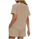 thumbnail image 2 of TaTaai Women's Short Sleeve Top and Shorts Set Round Neck Design Elastic Waist Shorts with Pockets Solid Color Casual Two Piece for Summer Daily Activities Gift, 2 of 6