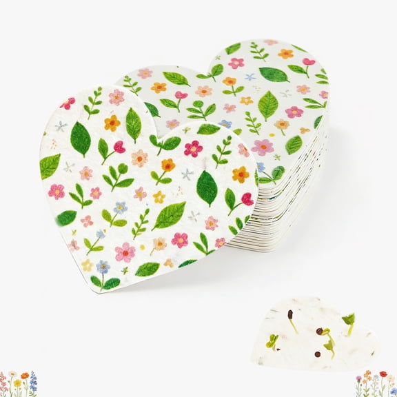 20Pack Seed Paper Cards, DIY Handmade Paper Greeting Cards Embedded with Wildflower Seeds for Wedding Favors,Celebration of Life (P24)