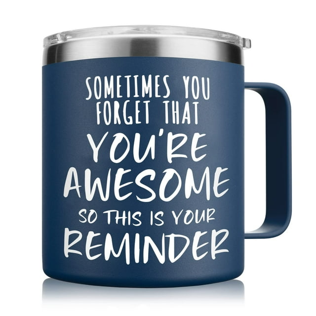 Taza NOWWISH para regalos de Navidad para hombre, 400 ml, color azul marino