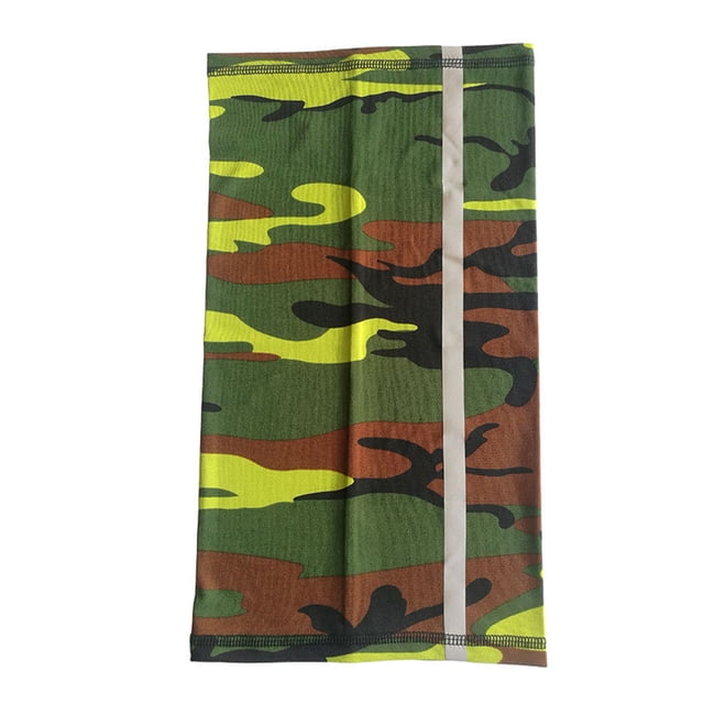 Eigraketly Polaina para el cuello, pañuelo para la cabeza, pasamontañas, cubierta para el cuello, visibilidad, tira reflectante de Color sólido, Ciclismo camuflaje verde Eigraketly OD020046-06B