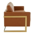thumbnail image 5 of LeisureMod Lincoln 83" Modern Leather Upholstered Sofa With Gold Steel Frame in Cognac Tan, 5 of 7
