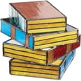 thumbnail image 5 of Stained Glass Stacked Books Lamp, Stacked Books Glass Lamp, LED Book Light, Cute Nightstand Desk Lamps, Reading Nook Lighting Vintage Table Lamp for Home Decor Birthday Gift, 5 of 5
