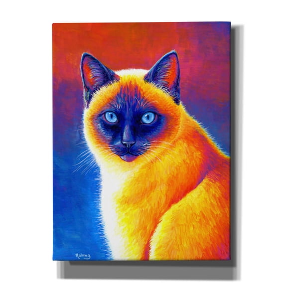 Epic Graffiti 'Colorful Siamese Cat' by Rebecca Wang Art, Canvas Wall Art, 12"x16"