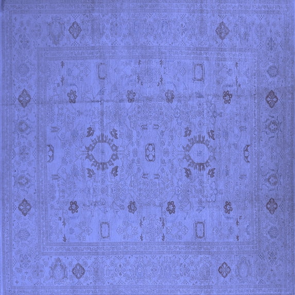 Ahgly Company Indoor Square Oriental Blue Industrial Area Rugs, 5' Square