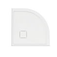 thumbnail image 4 of Marquette 38" x 38" Round Corner Double-Threshold Shower Pan Base with Center Drain in Glossy White, 4 of 6