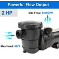 thumbnail image 3 of iMeshbean Above Ground Swimming Pool Pump, 2HP Motor 110V, 5400GPH, Head Max 49FT, for Above Ground Swimming Pool and Inground Pool Water Circulation, w/ Strainer Basket, 3 of 11