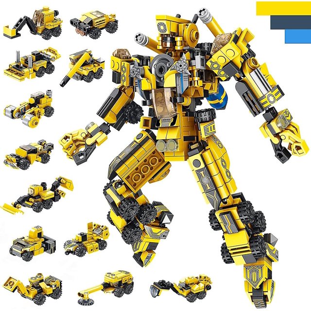 Robot de juguete de construcción 25 en 1, juguete de construcción creativo, Kit de ladrillos de construcción, vehículos de ingeniería educativos, bloque de construcción (hy)