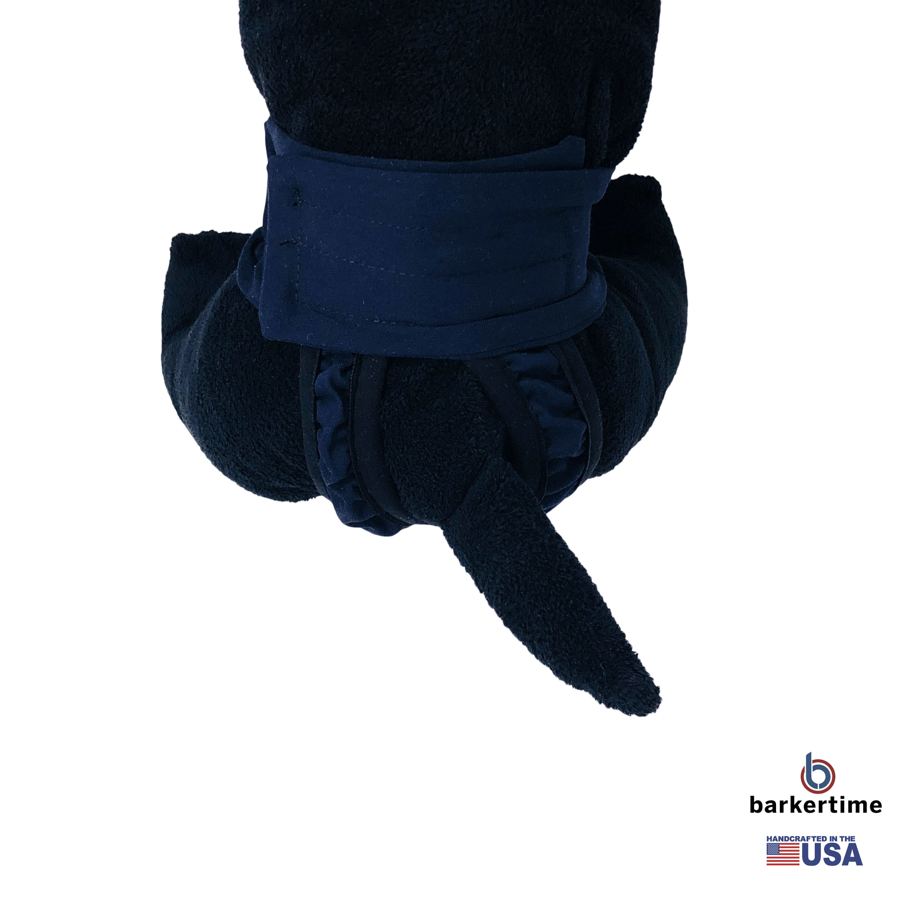 Barkertime Navy Blue Washable Cat Diaper Pull-up - Made in USA