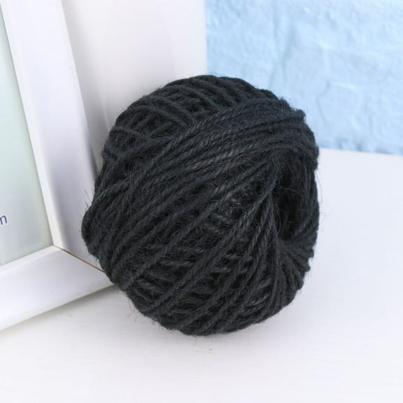 Tineasur Black Jute rope 2mm x 50m for Crafts Sewing and Gift Wrapping Multipurpose Household Twine for DIY Art and Decor Projects