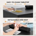 thumbnail image 5 of Ktaxon Nail Desk with Dust Collector, 47" Manicure Table with Storage Drawers & Glass Cabinet for Home Salon, Black, 5 of 7