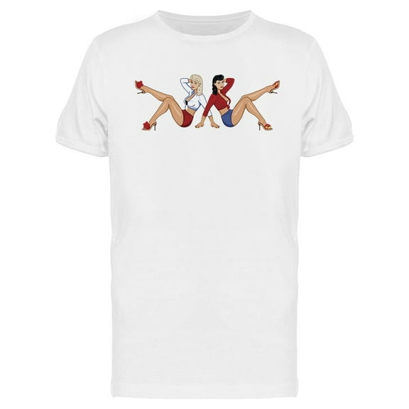 Cute Pin-Up Girls T-Shirt Men -Image by Shutterstock, Male Medium