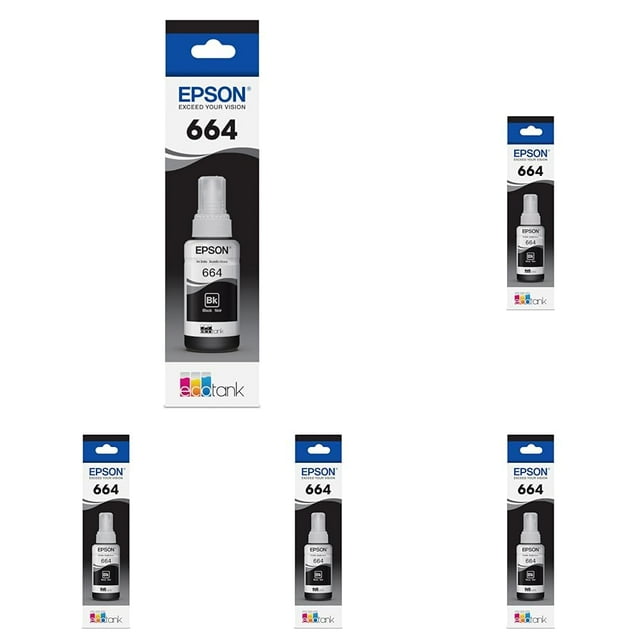 Botella de tinta Epson 664 EcoTank de ultra alta capacidad negra (T664120-S) x5