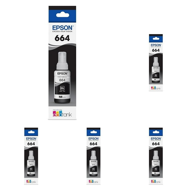 Botella de tinta Epson 664 EcoTank de ultra alta capacidad negra (T664120-S) x5