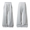 thumbnail image 7 of yillto Men's Baggy Sweatpants Wide Leg Drawstring Sweat Pants Casual Lounge Joggers with Pockets, 7 of 7