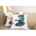 thumbnail image 2 of Ambesonne Vintage Throw Pillow Cover 2 Pack, Grunge Skull Girl Roses, 18", Petrol Blue White, 2 of 7