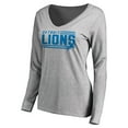 thumbnail image 2 of Women's Ash Detroit Lions Iconic Collection On Side Stripe Long Sleeve V-Neck T-Shirt, 2 of 3