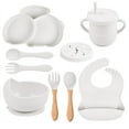 thumbnail image 1 of 9Pcs Children‘S Silicone Tableware Set Baby Non-Slip Divided Children‘S Plate Bowl With Suction Cup, 1 of 5