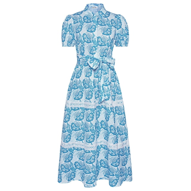 Vestido GRACE KARIN de verano con estampado floral en A para mujer y bolsillo