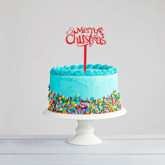 MLINS  10 Pcs Merry Christmas Cake Toppers Insert Xmas Decorations