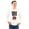 thumbnail image 3 of Walk With Him Jesus Christ Faith Long Sleeve TShirt Men Women Brisco Brands S, 3 of 6
