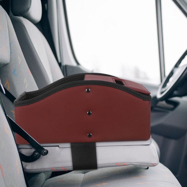 unbranded Porta Pañuelos Para Auto En Color Rojo Con Ergonómico Para Descansabrazos Y Almacenamiento