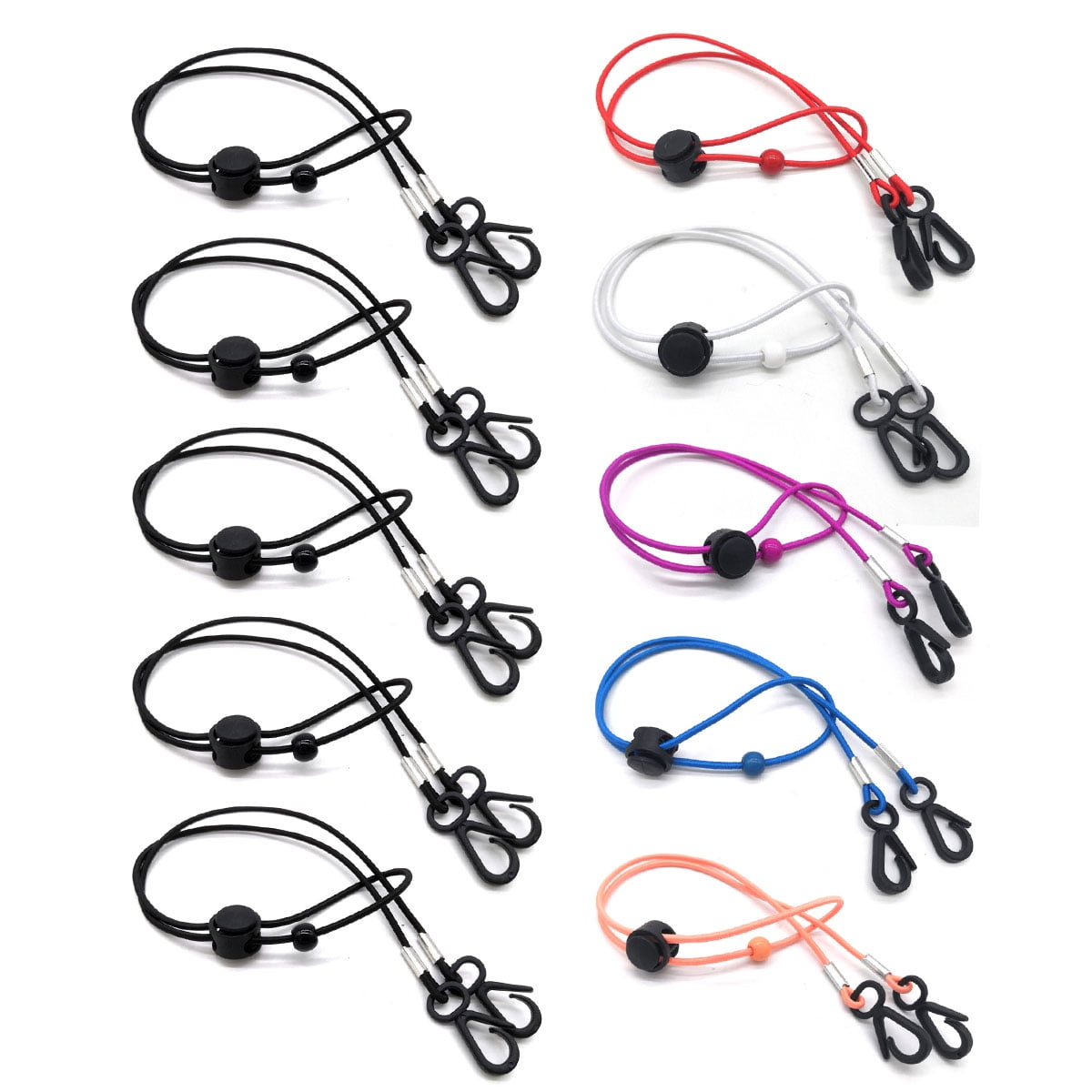 Tzgsonp 10Pcs Mask Lanyard Adjustable Elastic Mask Holder Strap Anti