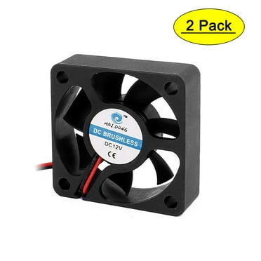 2Pcs 12V 50mm Black Quiet Case Cooling Fan 4500 RPM, 10.9 CMF, 29 dBA