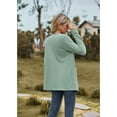thumbnail image 3 of Anbech Solid Color Women's Cardigan Open Front Shirt with Pockets Long Sleeve Button Design Outwear, 3 of 8