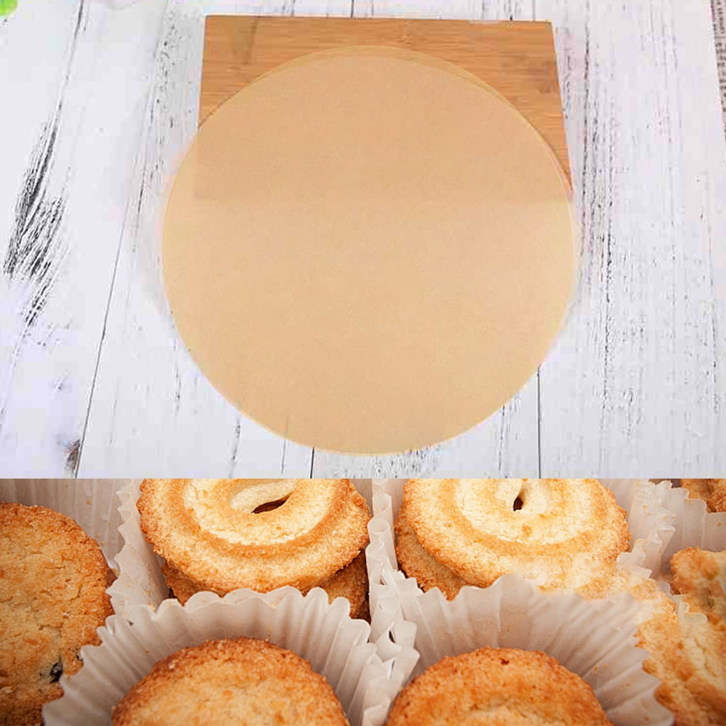 KUFptva 100Pcs Disposables Cake Liners Round Parchments Paper NonStick Bakings Parchments Bakings Paper for Oven, Fryers, Pans
