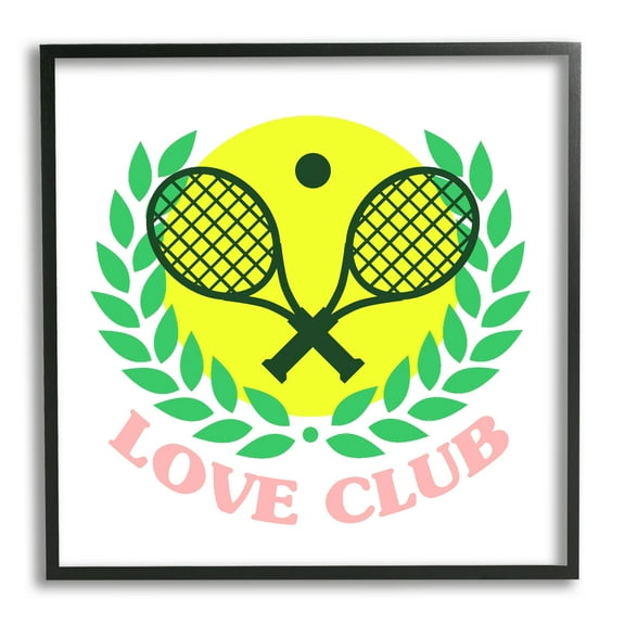 Stupell Love Club Tennis Rackets Sports Sports Painting Black Framed Art Print Wall Art