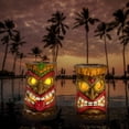 thumbnail image 3 of TERESA'S COLLECTIONS Set of 2 Tiki Head Garden Decor, 6" Solar Outdoor Light, Resin Tiki Torch Sculpture for Yard, Gifts, 3 of 7