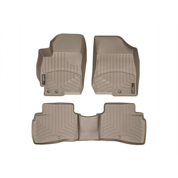 WeatherTech Custom Fit FloorLiners compatible with 2010-2013 Kia Forte - 1st & 2nd Row, Tan