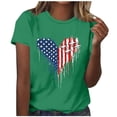 thumbnail image 2 of Vetsdori July 4th Shirts for Women Short Sleeve American Flag Pullover Independence Day Summer Graphic Red White and Blue , Casual Red White and Blue Womens Tops Crew Neck, 2 of 5
