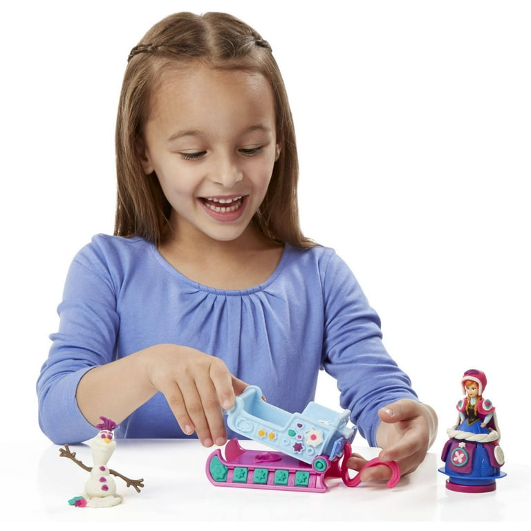 Play Doh Disney Frozen Sled Adventure Set with 5 Cans of Play Doh Including 2 Sparkle Compound Cans